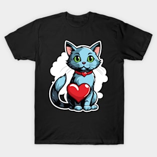 Cat Heart Balloon - Valentines Day T-Shirt